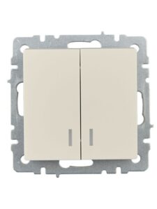Выключатель 2-кл. СП BRITE ВС10-2-1-БрКр 10А с индик. механизм беж. IEK BR-V20-1-10-K10 — изображение 6