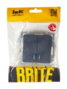 Выключатель 2-кл. СП BRITE ВС10-2-1-БрМ 10А с индик. механизм маренго IEK BR-V20-1-10-K35 — изображение 5