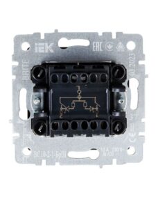 Выключатель 2-кл. СП BRITE ВС10-2-1-БрШ 10А с индик. механизм шампань IEK BR-V20-1-10-K37 — изображение 2