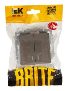 Выключатель 2-кл. СП BRITE ВС10-2-1-БрС 10А с индик. механизм сталь IEK BR-V20-1-10-K46 — изображение 6