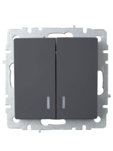 Выключатель 2-кл. СП BRITE ВС10-2-1-БрГ 10А с индик. механизм графит IEK BR-V20-1-10-K53 — изображение 6