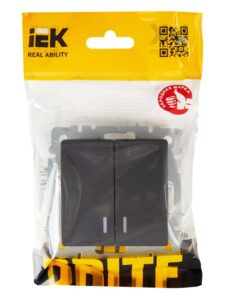Выключатель 2-кл. СП BRITE ВС10-2-1-БрГ 10А с индик. механизм графит IEK BR-V20-1-10-K53 — изображение 5
