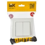 Выключатель проходной 2-кл. СП BRITE ВС10-2-6-БрБ 10А механизм бел. IEK BR-V22-0-10-K01 — изображение 6