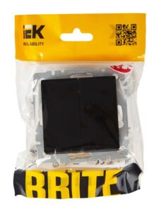 Выключатель проходной 2-кл. СП BRITE ВС10-2-6-БрЧ 10А механизм черн. IEK BR-V22-0-10-K02 — изображение 5