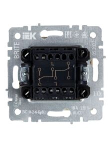 Выключатель проходной 2-кл. СП BRITE ВС10-2-6-БрКр 10А механизм беж. IEK BR-V22-0-10-K10 — изображение 4