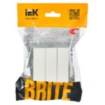 Выключатель 3-кл. СП BRITE ВС10-3-0-БрБ 10А механизм бел. IEK BR-V30-0-10-K01 — изображение 2