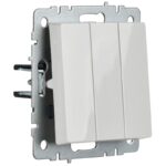 Выключатель 3-кл. СП BRITE ВС10-3-0-БрБ 10А механизм бел. IEK BR-V30-0-10-K01 — изображение 4