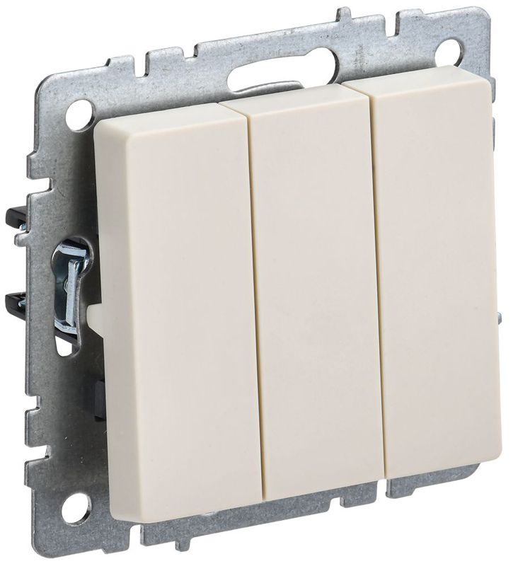 BR-V30-0-10-K10_1.jpeg Выключатель 3-кл. СП BRITE ВС10-3-0-БрКр 10А механизм беж. IEK BR-V30-0-10-K10 — изображение 1