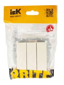 Выключатель 3-кл. СП BRITE ВС10-3-0-БрКр 10А механизм беж. IEK BR-V30-0-10-K10 — изображение 5