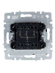 Выключатель 3-кл. СП BRITE ВС10-3-0-БрМ 10А механизм маренго IEK BR-V30-0-10-K35 — изображение 4
