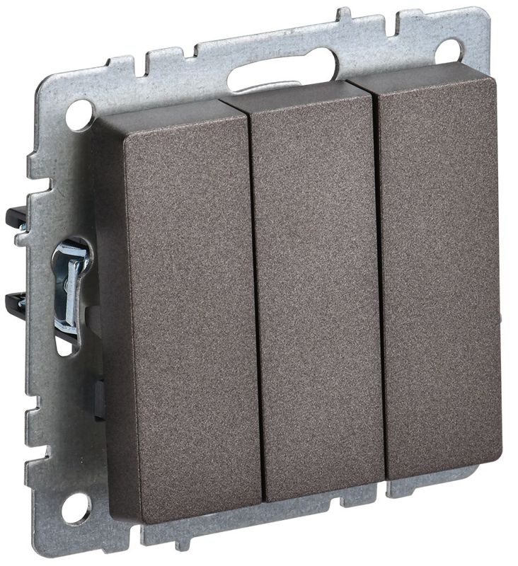 BR-V30-0-10-K45_1.jpeg Выключатель 3-кл. СП BRITE ВС10-3-0-БрТБ 10А механизм бронза IEK BR-V30-0-10-K45 — изображение 1