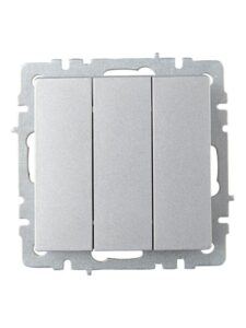 Выключатель 3-кл. СП BRITE ВС10-3-0-БрА 10А механизм алюм. IEK BR-V30-0-10-K47 — изображение 6