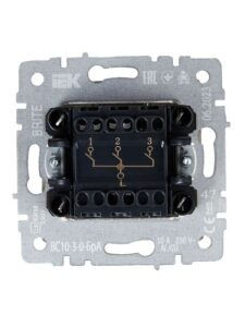 Выключатель 3-кл. СП BRITE ВС10-3-0-БрА 10А механизм алюм. IEK BR-V30-0-10-K47 — изображение 4