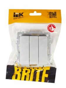 Выключатель 3-кл. СП BRITE ВС10-3-0-БрА 10А механизм алюм. IEK BR-V30-0-10-K47 — изображение 5
