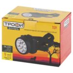 Фонарь аккумуляторный налобный TG9 9LED аккум. 4В 0.9А.ч ЗУ 220В (картон. упак.) Трофи C0045557 — изображение 2