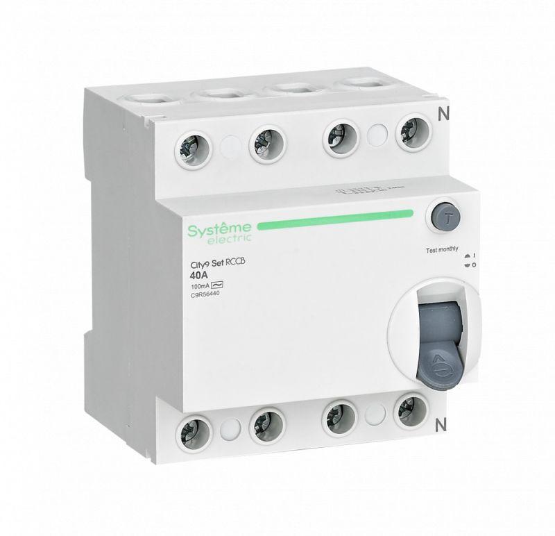 C9R56440_1.jpeg Выключатель дифференциального тока (УЗО) 4п 40А 100мА тип AC City9 Set 400В SE C9R56440 — изображение 1