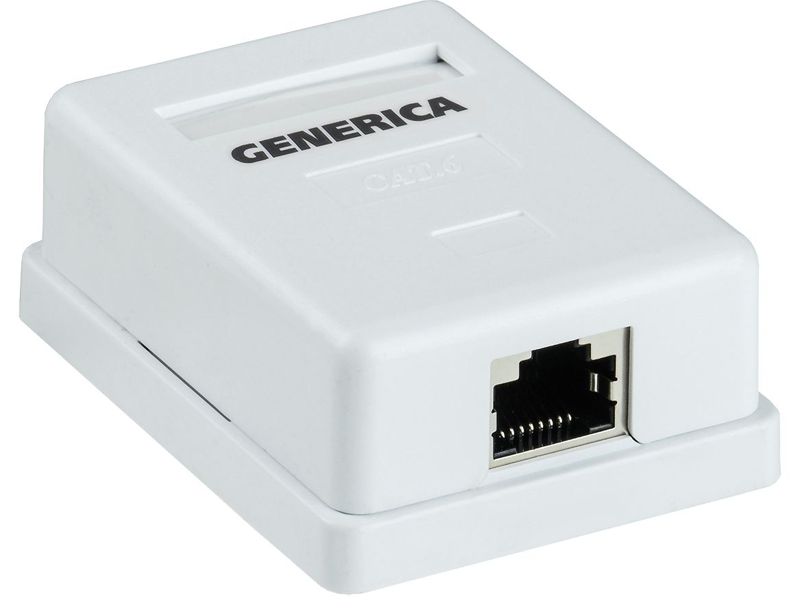 CS2-1C5EF-12-G_1.jpeg Розетка компьютерная 1-м ОП RJ45 кат.5E FTP GENERICA CS2-1C5EF-12-G — изображение 1