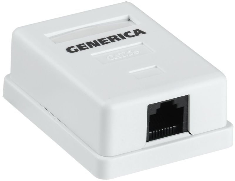CS2-1C5EU-12-G_1.jpeg Розетка компьютерная 1-м ОП RJ45 кат.5E UTP GENERICA CS2-1C5EU-12-G — изображение 1