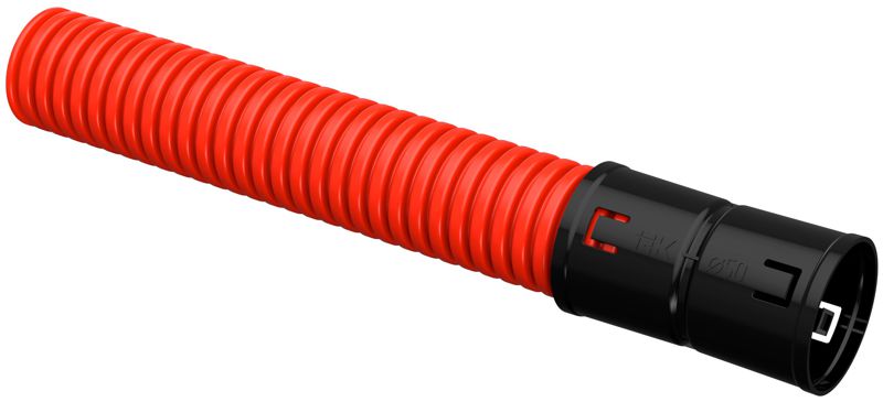 CTG12-050-K04-050-R_1.jpeg Труба гофрированная двустенная ПНД гибкая d50мм с муфтой красн. (уп.50м) IEK CTG12-050-K04-050-R — изображение 1