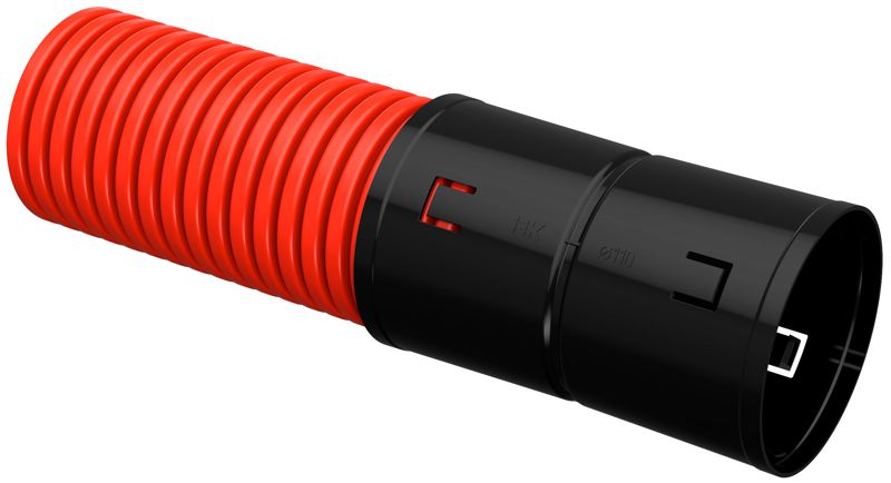 CTG12-110-K04-050-R_1.jpeg Труба гофрированная двустенная ПНД гибкая d110мм с муфтой красн. (уп.50м) IEK CTG12-110-K04-050-R — изображение 1