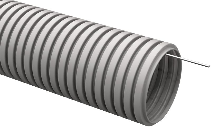 CTG20-20-K41-025I_1.jpeg Труба гофрированная ПВХ d20мм с протяжкой сер. ELASTA (уп.25м) IEK CTG20-20-K41-025I — изображение 1