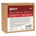 Блок питания на DIN-рейку 60Вт 220В AC/24В DC постоянного тока EKF DR-M-60W-24 — изображение 4