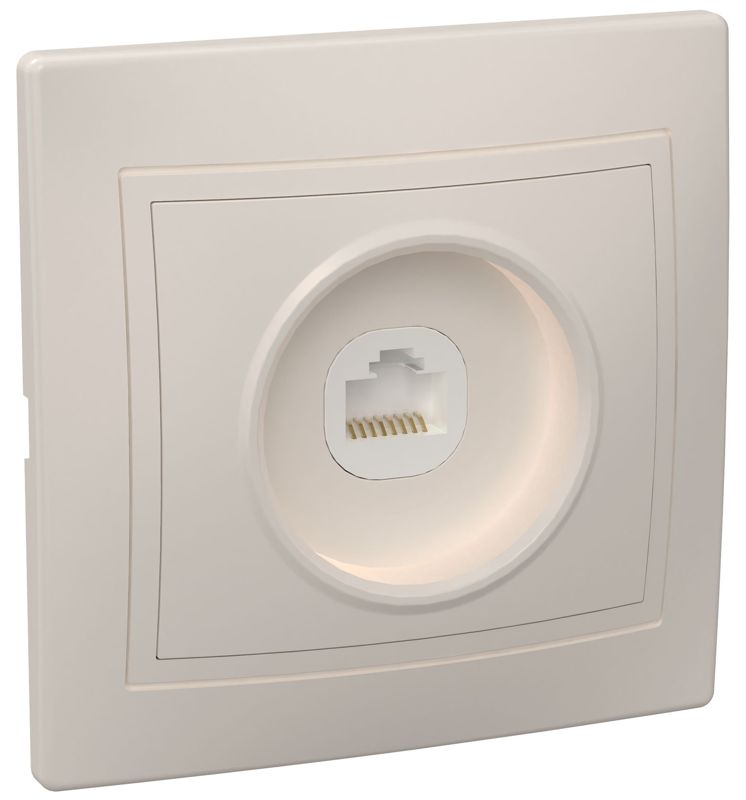 EKK10-K33-DM_1.jpeg Розетка компьютерная 1-м СП Кварта РК10-ККм IP20 крем. GENERICA EKK10-K33-DM — изображение 1