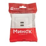 Розетка USB 2-м СП Минск 2.1А бел. EKF ERR-2USB-100 — изображение 2