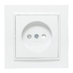 Розетка 1-м СП Минск 10А IP20 без заземл. защ. шторки бел. Basic EKF ERR10-022-100