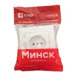 Розетка 1-м СП Минск 10А IP20 без заземл. защ. шторки бел. Basic EKF ERR10-022-100 — изображение 2