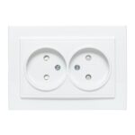 Розетка 2-м СП Минск 10А IP20 без заземл. защ. шторки бел. Basic EKF ERR10-102-100