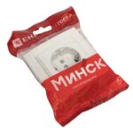 Розетка 1-м СП Минск 16А IP20 с заземл. защ. шторки с заряд. устройством USB 1А бел. EKF ERR16-028-100-USB — изображение 3