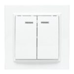 Выключатель 2-кл. СП Минск 10А IP20 с индикатором бел. Basic EKF ERV10-123-10