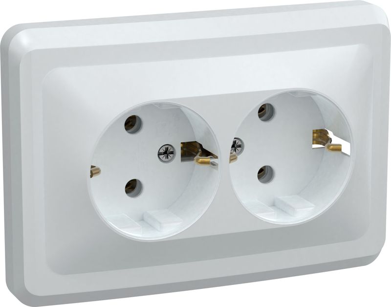 ERV21-K01-16-DM_1.jpeg Розетка 2-м СП Вега РС12-3-ВБ с заземл. контактом без защ. шторок 16А бел. GENERICA ERV21-K01-16-DM — изображение 1