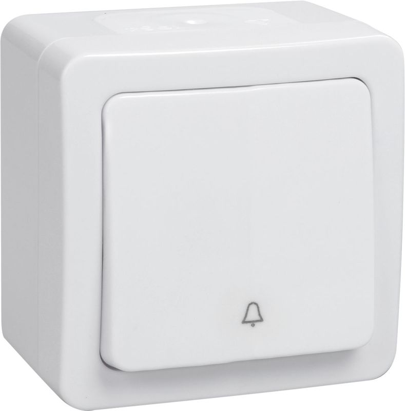 EVMP13-K01-10-54-EC_1.jpeg Выключатель кнопочный 1-кл. ОП Гермес Plus 10А IP54 ВСк20-1-0-ГПБ цвет клавиши: бел. бел. IEK EVMP13-K01-10-54-EC — изображение 1