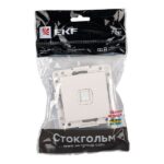 Розетка телефонная 1-м Стокгольм механизм бел. PROxima EKF EYT01-034-10 — изображение 2