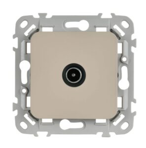 Розетка телевизионная оконечная СП FLITE РТВм-1-1-1-ФлЛ тип M экранир. механизм льняной IEK FI-A13-O-K88 — изображение 4