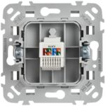 Розетка компьютерная СП FLITE РК6-1-0-ФлЧ RJ45 кат.6 UTP механизм черн. IEK FI-K12-2-K02 — изображение 2