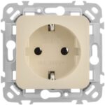 Розетка СП FLITE РС11-1-ФлСл 16А с заземл. без защ. шторок безвинтовое крепление механизм сливочный IEK FI-R11-16-1-K86 — изображение 4