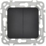 Выключатель 2-кл. СП FLITE ВС12-1-0-ФлЧ 10А механизм черн. IEK FI-V20-0-10-1-K02 — изображение 4