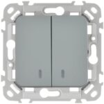 Выключатель 2-кл. СП FLITE ВС12-1-1-ФлС 10А с индикацией механизм сер. IEK FI-V20-1-10-1-K03 — изображение 4