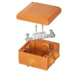 Коробка ответвительная FS 100х100х50мм IP55 4п 450В 6А 4кв.мм с кабельными вводами и клеммниками пластик. DKC FSB11404