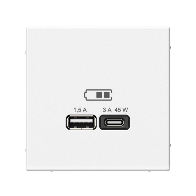 GAL000129_4.jpeg Розетка USB ArtGallery тип A+C 45Вт QC PD высокоскор. ЗУ механизм бел. SE GAL000129 — изображение 1