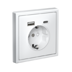 Розетка ArtGallery 16А с 2-мя заряд. устройствами USB A+C 5В/2.4А/3А 2х5В/1.5А механизм бел. SE GAL000132 — изображение 5