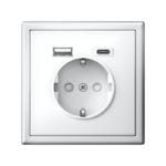 Розетка ArtGallery 16А с 2-мя заряд. устройствами USB A+C 5В/2.4А/3А 2х5В/1.5А механизм бел. SE GAL000132 — изображение 3