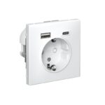 Розетка ArtGallery 16А с 2-мя заряд. устройствами USB A+C 5В/2.4А/3А 2х5В/1.5А механизм бел. SE GAL000132 — изображение 2
