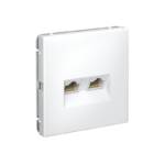 Розетка компьютерная 2-м ArtGallery RJ45 + RJ45 кат.5E механизм бел. SE GAL000185 — изображение 3