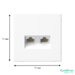 Розетка компьютерная 2-м ArtGallery RJ45 + RJ45 кат.5E механизм бел. SE GAL000185 — изображение 2