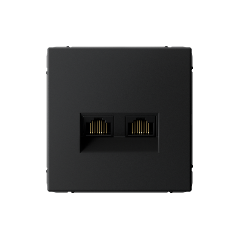 GAL001085_2.png Розетка компьютерная 2-м ArtGallery RJ45 + RJ45 кат.5E механизм карбон SE GAL001085 — изображение 1