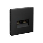 Розетка компьютерная 2-м ArtGallery RJ45 + RJ45 кат.5E механизм карбон SE GAL001085 — изображение 2